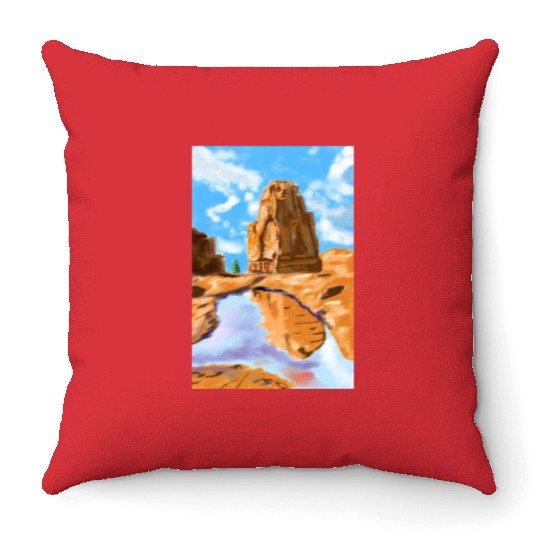 Grand Canyon Loose Oil Landscape Painting Throw Pillows