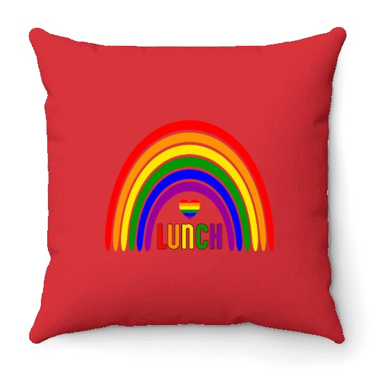 LGBTQ Rainbow Lunch - Colorful Pride Throw Pillows
