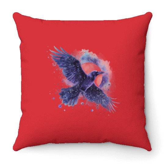 Celestial Raven Clipart Clipart, Crow Bird Witch Throw Pillows