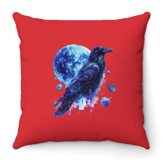 Celestial Raven Clipart Clipart, Crow Bird Witch Throw Pillows