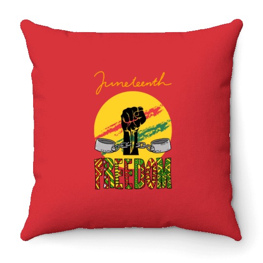 JUNETEENTH FREEDOM APPAREL Throw Pillows