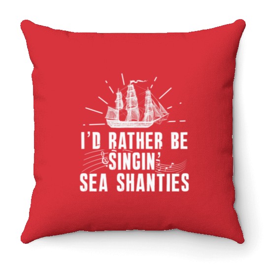 Sailor Meme Pirate Ship Ocean Sailing Throw Pillows