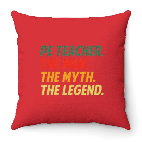 Cool PE Teacher Art Physical Education Teacher Throw Pillows