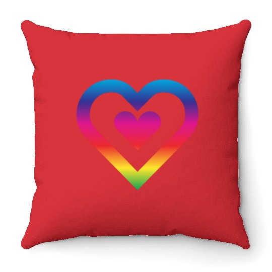 Rainbow Heart Homosexuality LGBT Love Throw Pillows