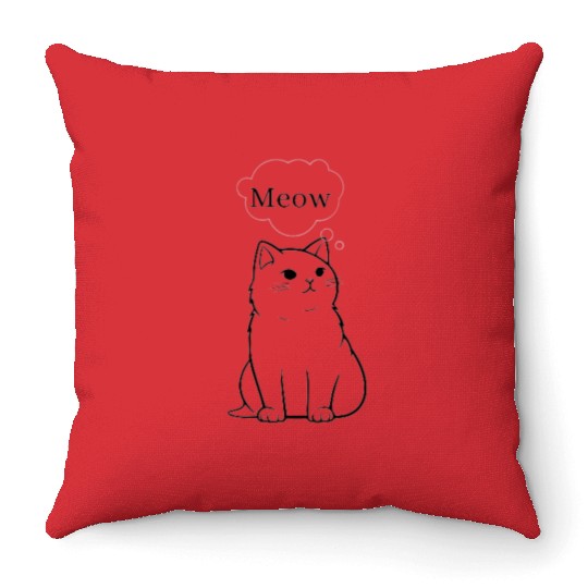 Meow Throw Pillows