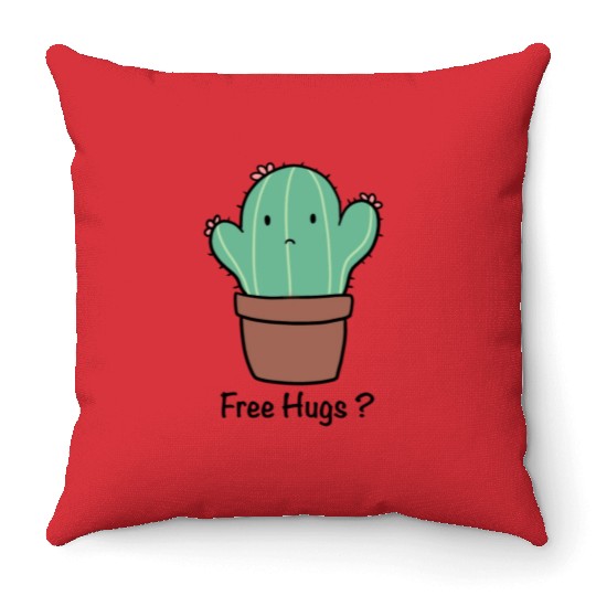 Sweet cactus free hugs ? Throw Pillows