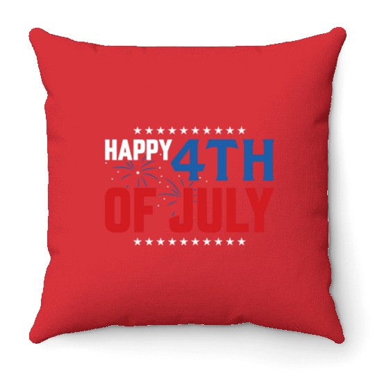 Happy 4th Of July US Independence Day Throw Pillows