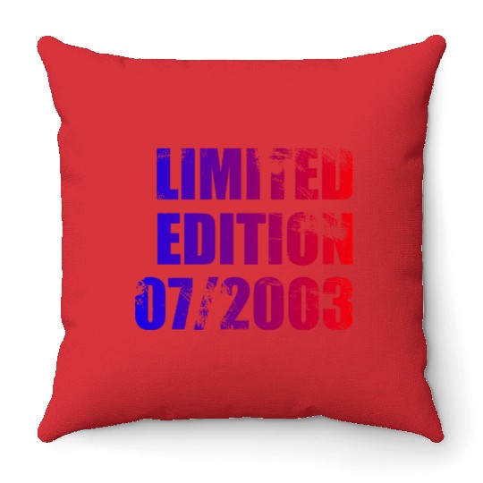21st birthday Limited Edition 07/2003 Throw Pillows