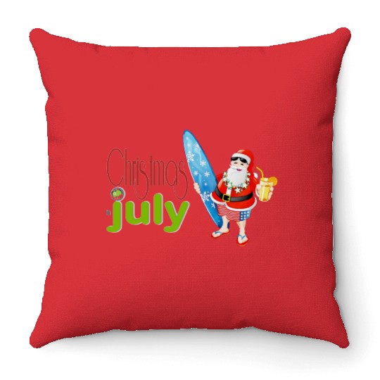christmas in july Throw Pillows