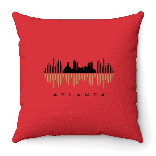 Atlanta City Sound Waves Throw Pillows