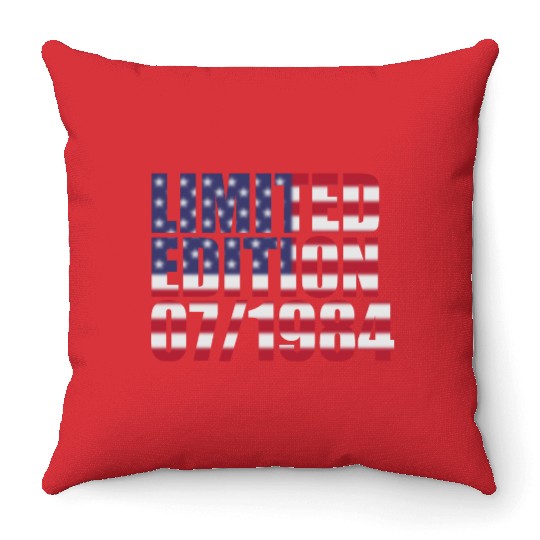 40th birthday Limited Edition USA 07/1984 Throw Pillows