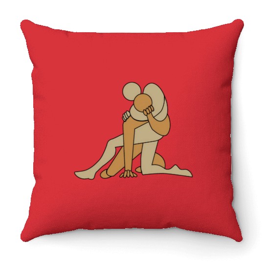 Freestyle wrestling Throw Pillows