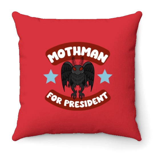 Mothman USA Election Campaign Politics 2024 Throw Pillows