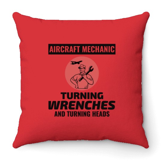 Aircraft Mechanic Aviation Maintenance Technician Throw Pillows