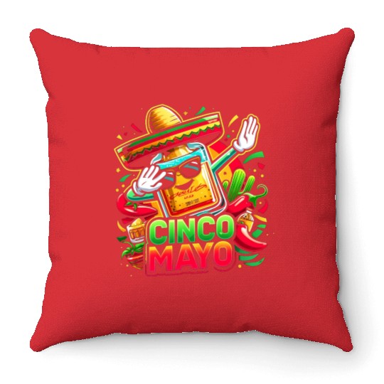 Cinco de Mayo Tequila Bottle Throw Pillows