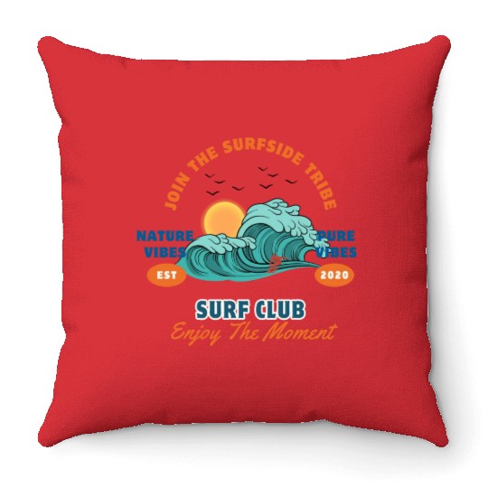 Surfing Club Throw Pillows