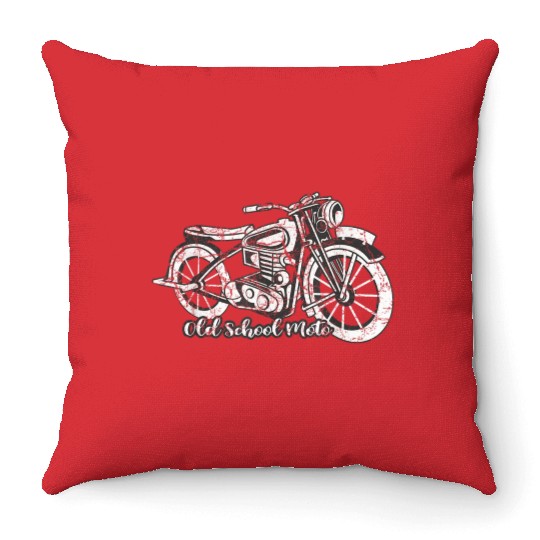 Vintage Motorcycle Throw Pillows s