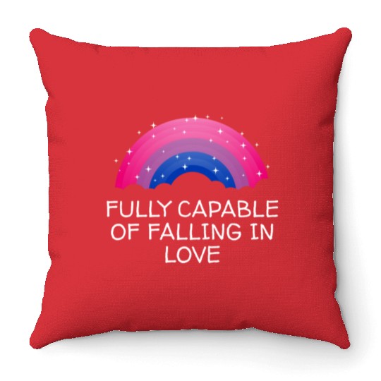 Capable of Falling in Love Bisexual LGBTQ Bi Pride Throw Pillows