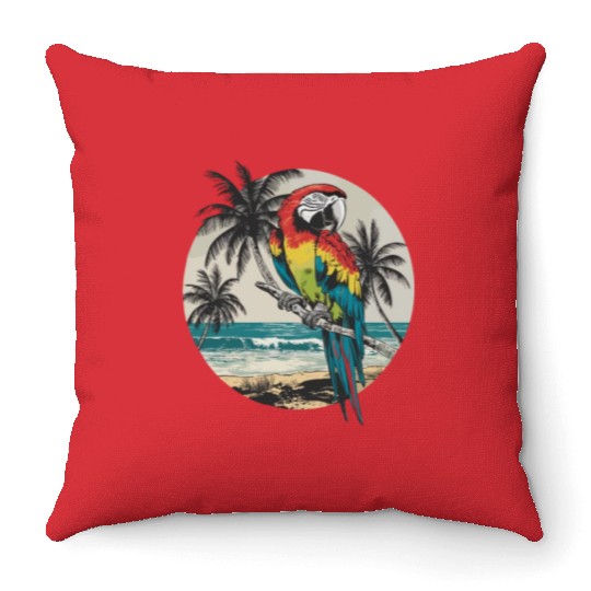 Macaw Parrot for a Bird Lover Animal Lover Throw Pillows