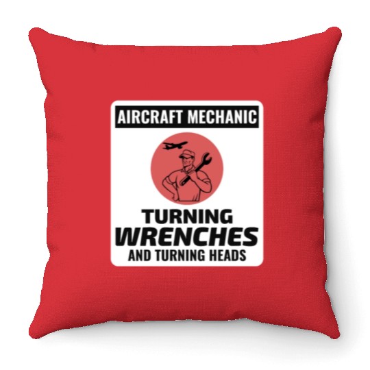 Aircraft Mechanic Aviation Maintenance Technician Throw Pillows
