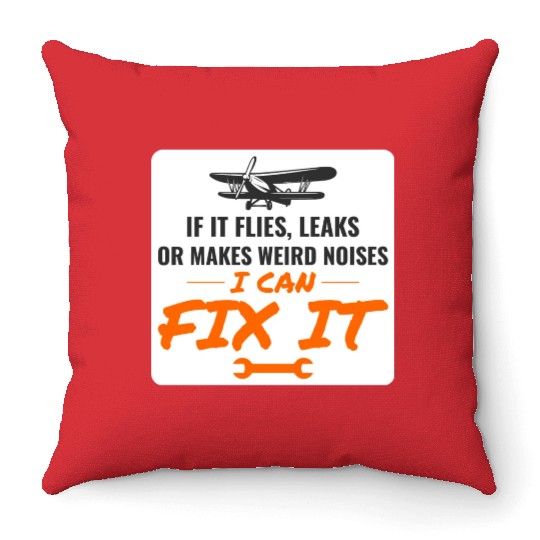 Aircraft Mechanic Aviation Maintenance Technician Throw Pillows