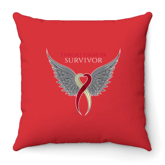 Throat Cancer Survivor Women Throw Pillows