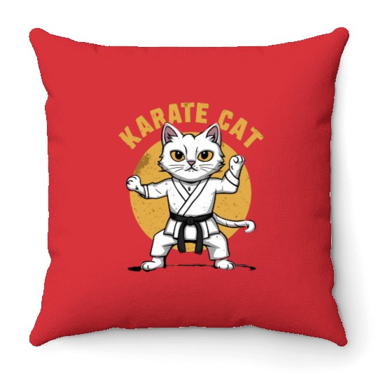 cat Brazilian jiu jitsu Throw Pillows