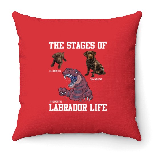 Labrador Lovers STAGES OF A LABRADOR LIFE Throw Pillows