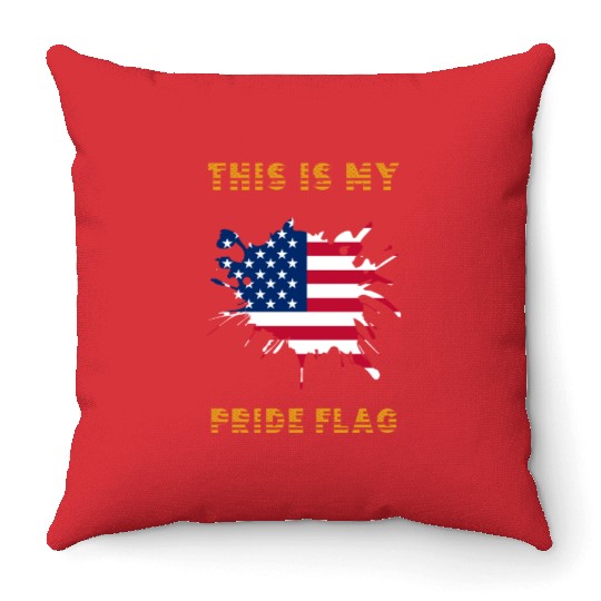 This Is My Pride Flag USA American 4th Of July Throw Pillows