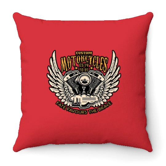 Motorcyclists chopper clothing Premium Throw Pillows