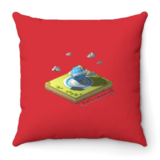 Geometric low poly Universal Studios Throw Pillows