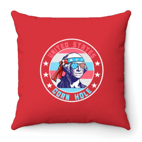 July Cornhole Apparel Clothing Premium Throw Pillows