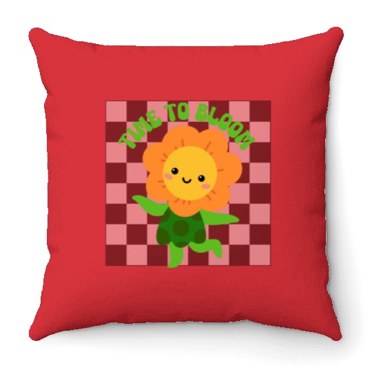 Time to Bloom: Floral Print Design Throw Pillows