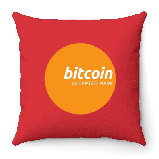 Bitcoin Accepted Here Promo Throw Pillows