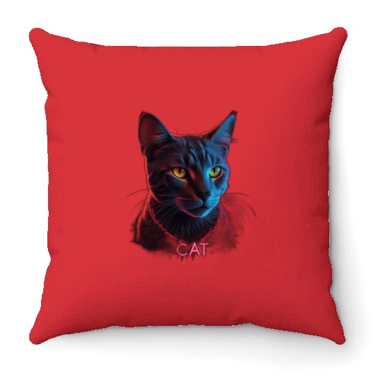Cat 2 Throw Pillows