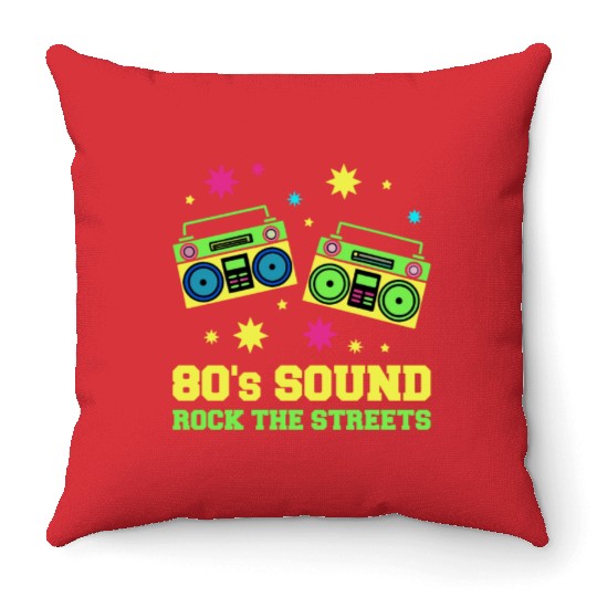 80s Boomboxes Rock the Streets Throw Pillows