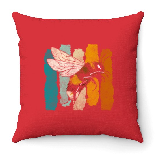 Honey Bee Nature Flowers Bees Throw Pillows