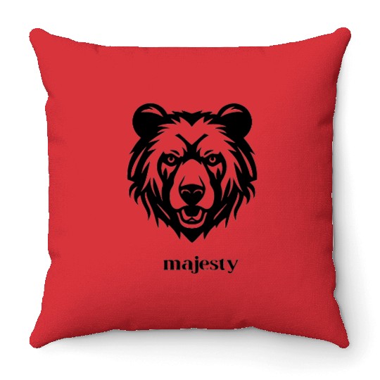 the power of bears Throw Pillows