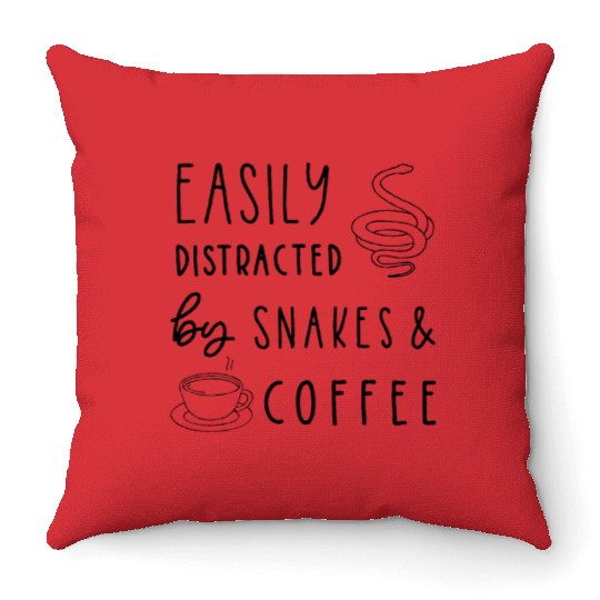 Snake Lover Reptile Coffee Lover Throw Pillows