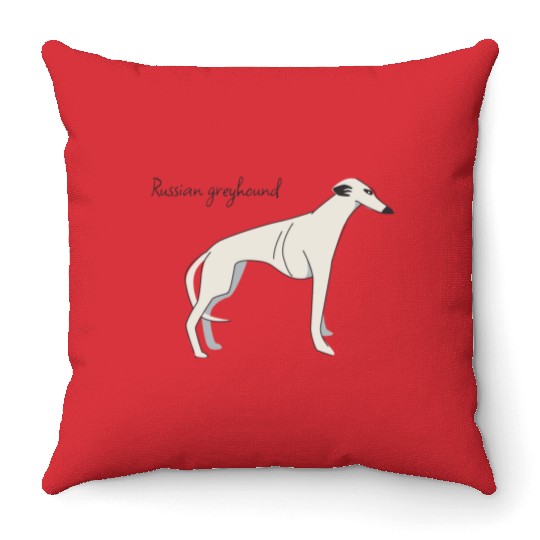 Russian greyhound Throw Pillows