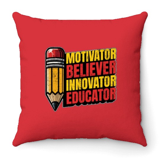 Literature Teacher Motivator Believer Bookworm Throw Pillows