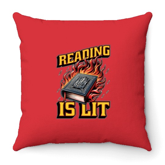Literature Teacher Reading Is Lit Educator Bookish Throw Pillows