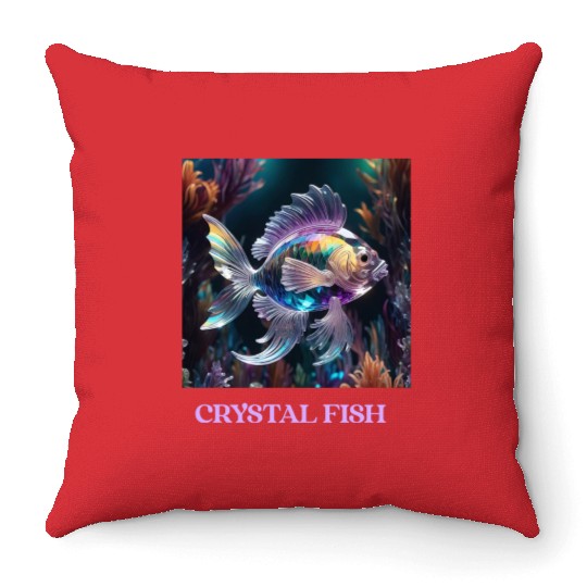 Colorful Crystal Glass Fantasy Fish Throw Pillows