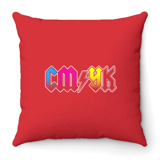 CMYK Rock Band Graphic Designer Throw Pillows