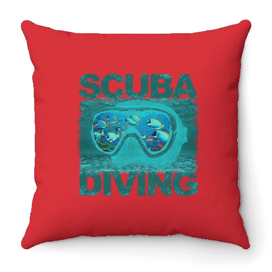 Scuba diving Throw Pillows