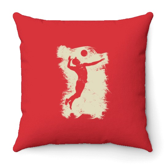 Volleyball Beach Grunge Vintage Throw Pillows