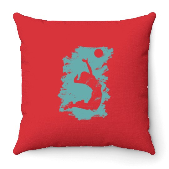 Volleyball Beach Grunge Vintage Throw Pillows