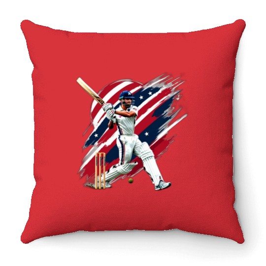 US CRICKET LOVE Throw Pillows
