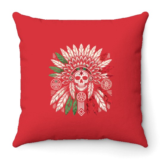 Aztec Warrior Indigenous Mexican Aztec Jaguar Throw Pillows