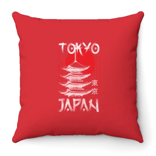 Tokyo City Manga Japanese Throw Pillows